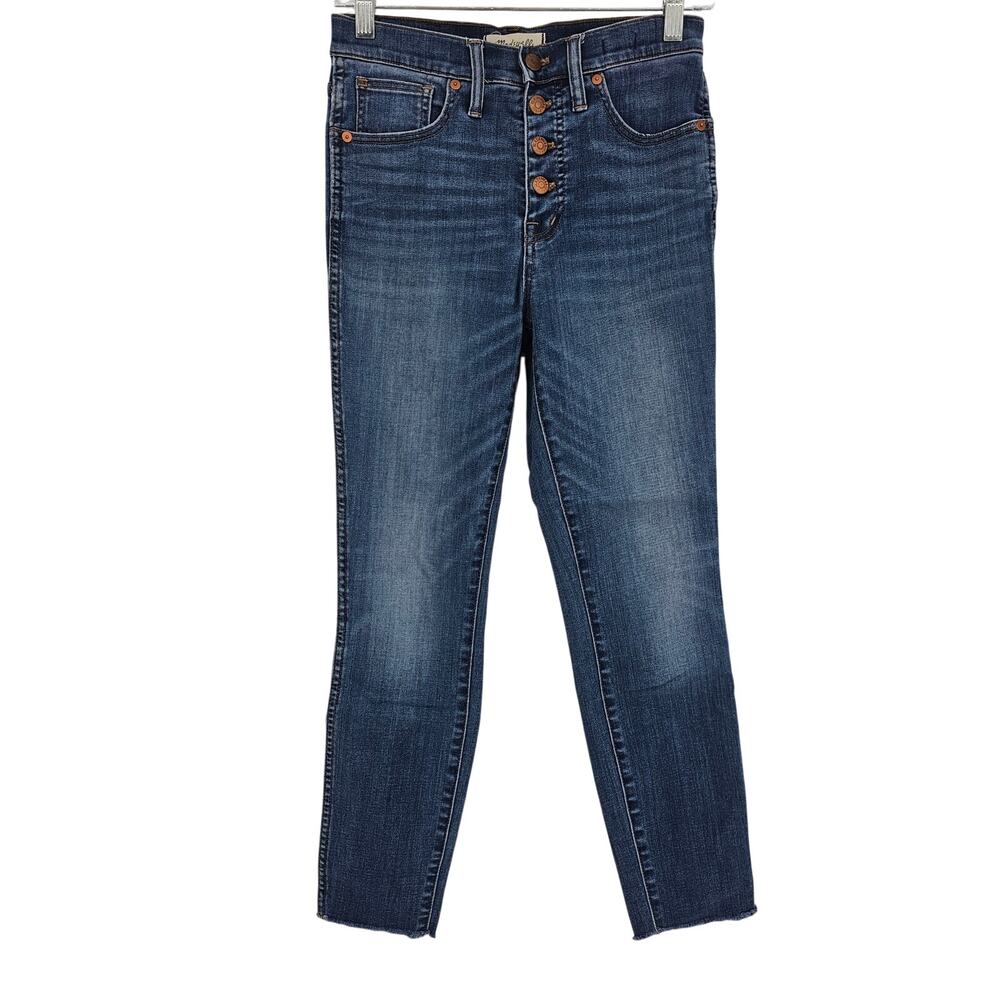 Madewell Womans size 26 Skinny Crop 10 in High Rise Mid Wash Denim Jeans Blue